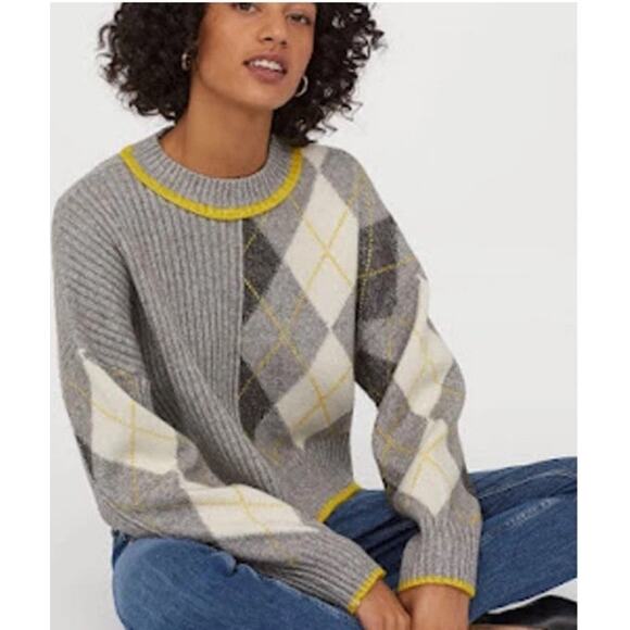 PRINGLE of Scotland x H&M Argyle Ribbed Sweater Size small Wool Blend - Picture 1 of 6